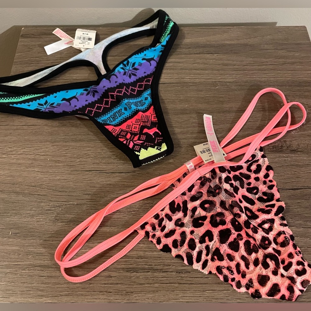 Two pack! Brand new with tags, Victoria Secret thongs, size medium